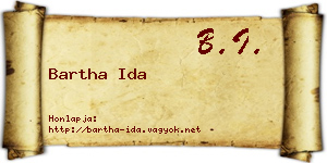 Bartha Ida névjegykártya