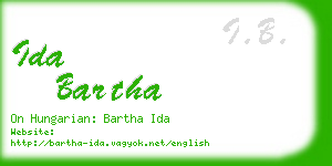 ida bartha business card